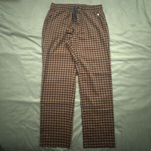 Ugg Pajama Pants Mens XL Flannel Plaid Orange Blue Loungewear Drawstring